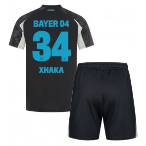 Billiga Bayer Leverkusen Granit Xhaka #34 Tredjeställ Barn 2024-25 Kortärmad (+ Korta byxor)